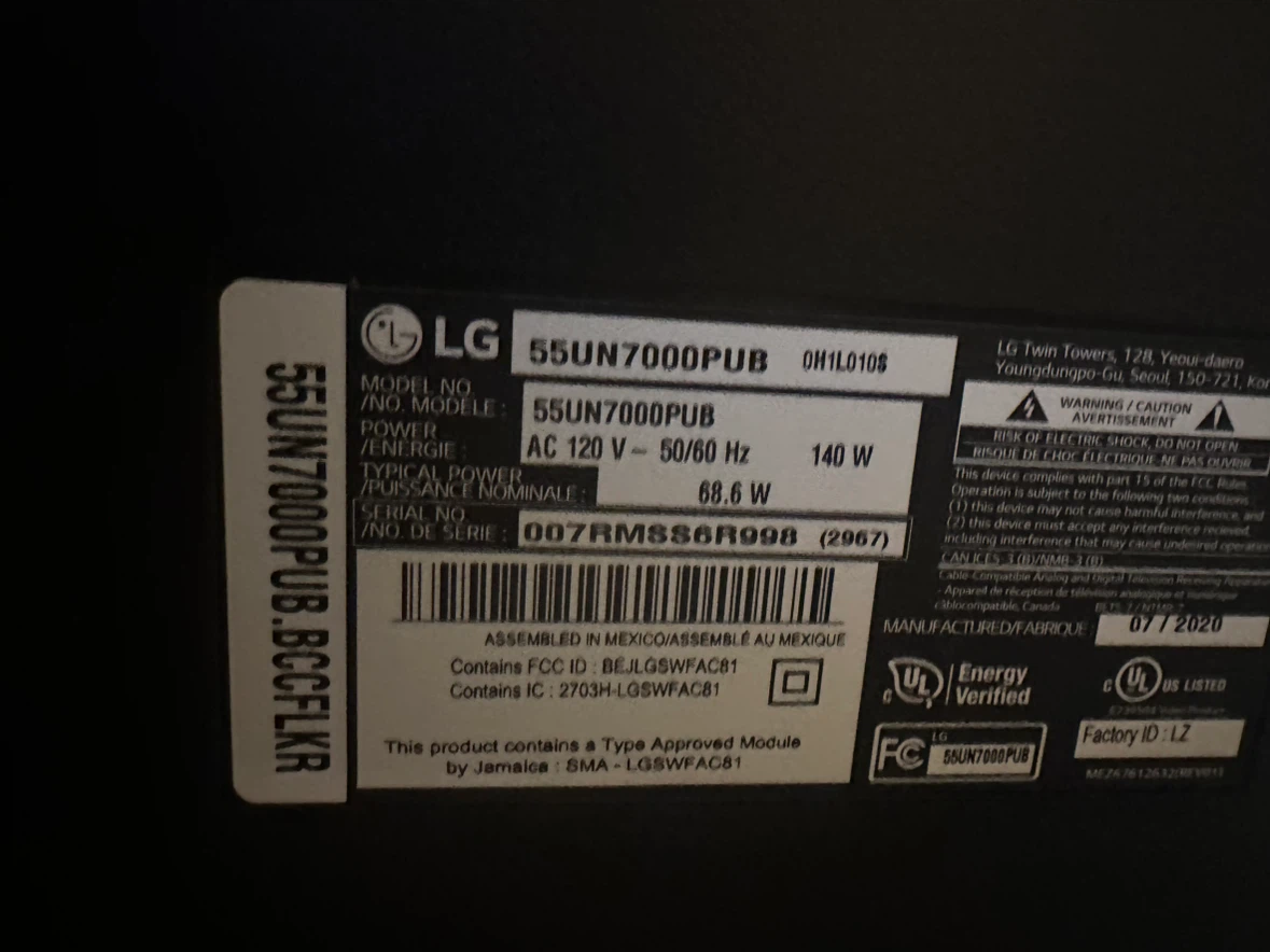 LG 55-inch (2020) Smart TV. Model-55UN7000PUB 4K UHD Smart TV - photo 2