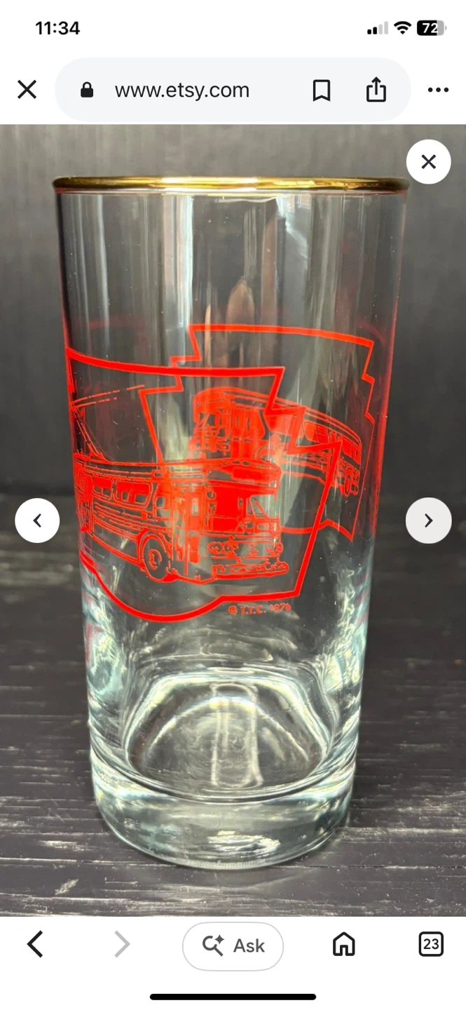 Vintage 1976 TTC Toronto Transit Commission Drinking Glass