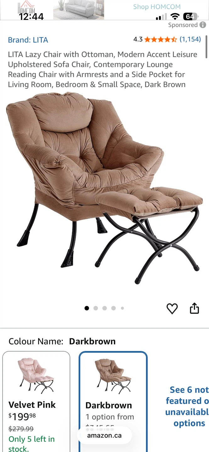 LITA Lazy Chair with Ottoman - 90% New - photo 2
