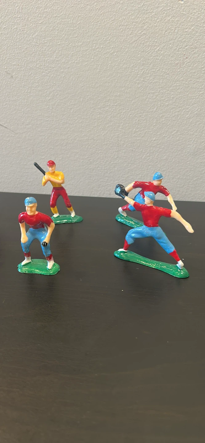 Set of 5 Vintage Baseball Player Figurines