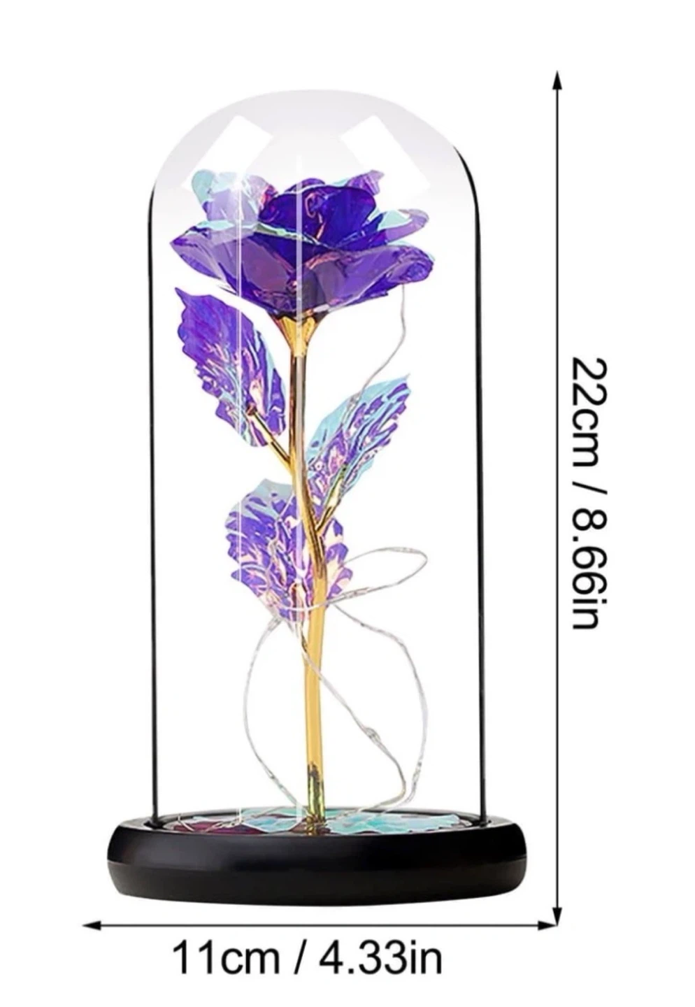 Purple Galaxy Rose for Her, Light Up Rose Flower