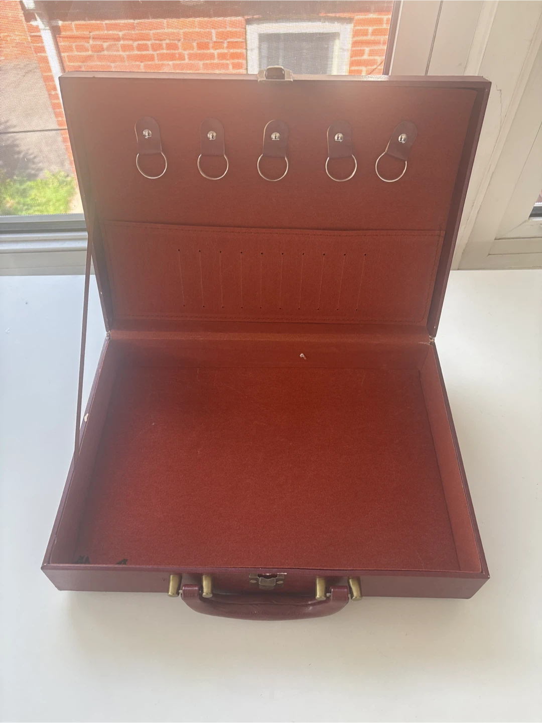Burgundy Faux Leather Storage Case - photo 2