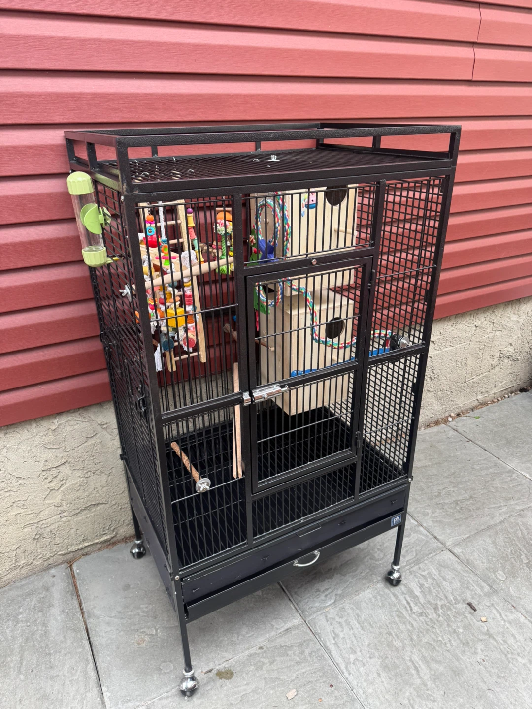 Large Black Metal Bird Cage