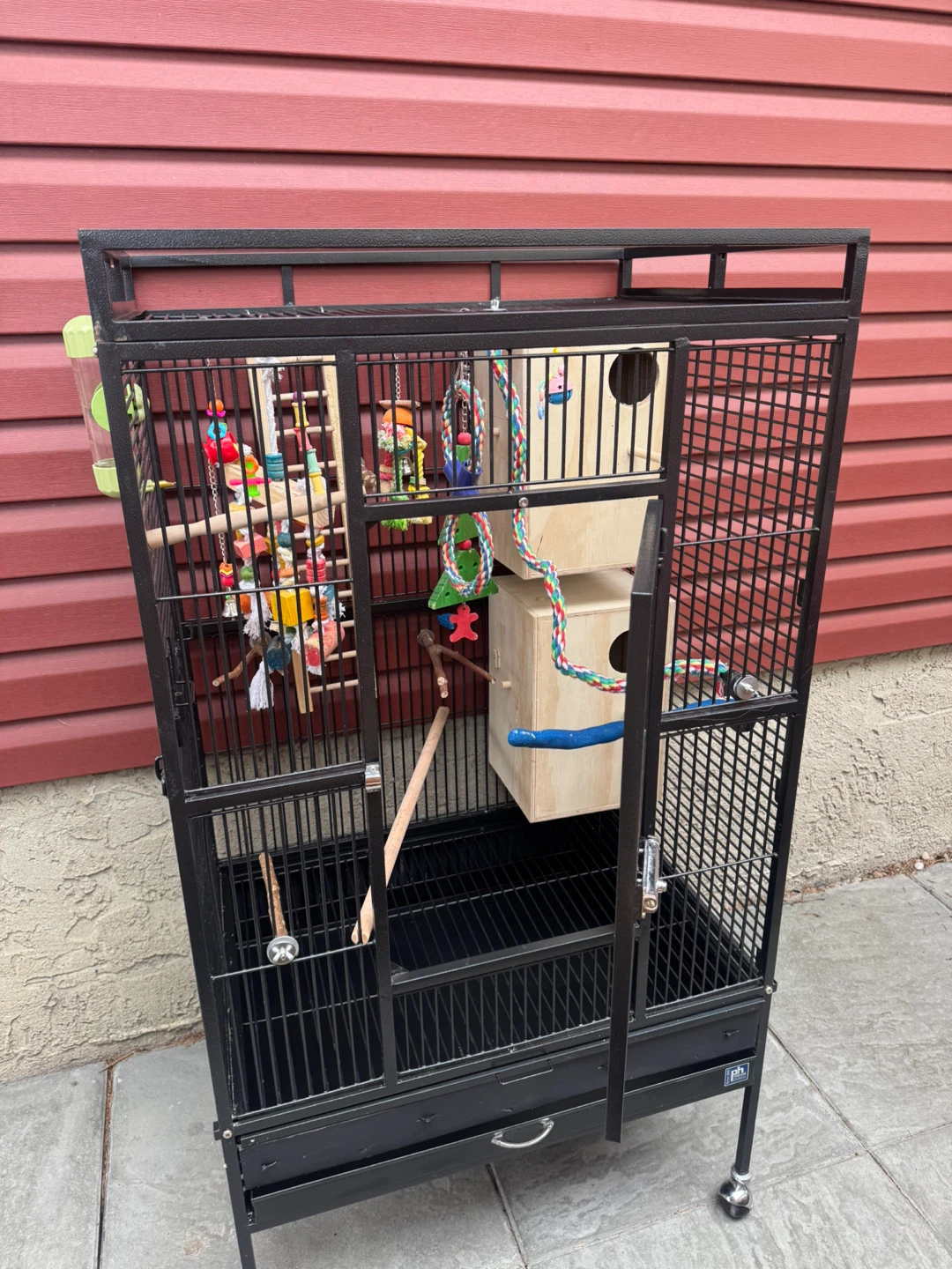Large Black Metal Bird Cage - photo 2