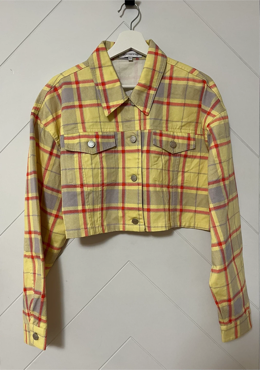 WEWOREWHAT Plaid Crop Jacket - photo 3