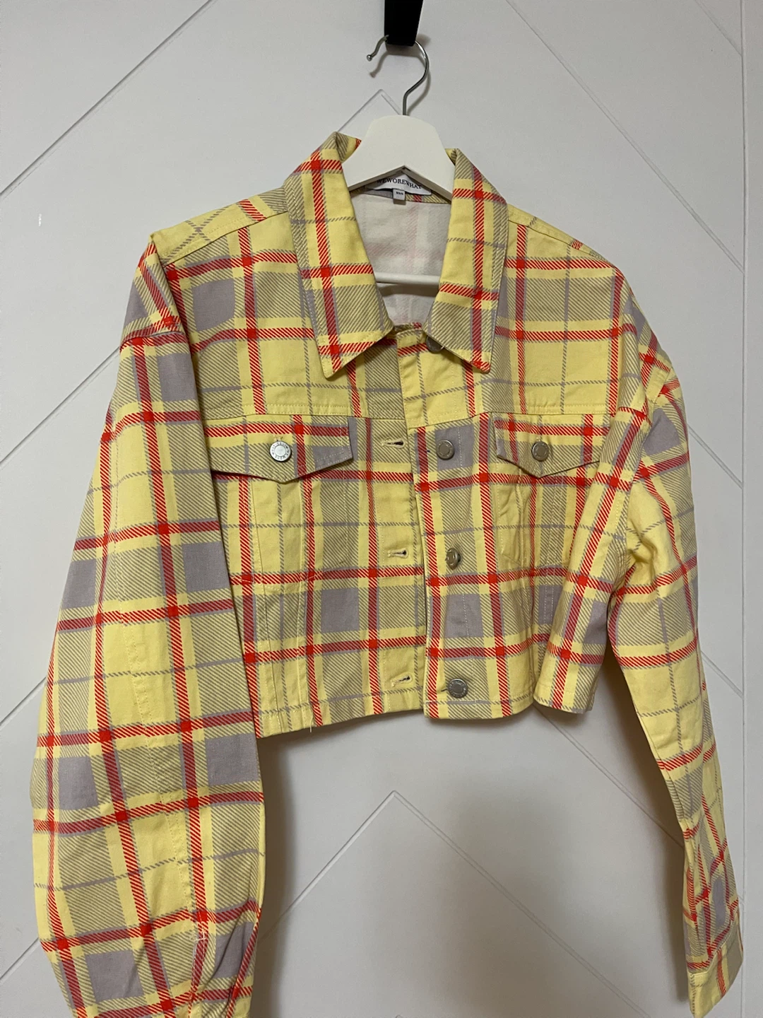 WEWOREWHAT Plaid Crop Jacket - photo 5