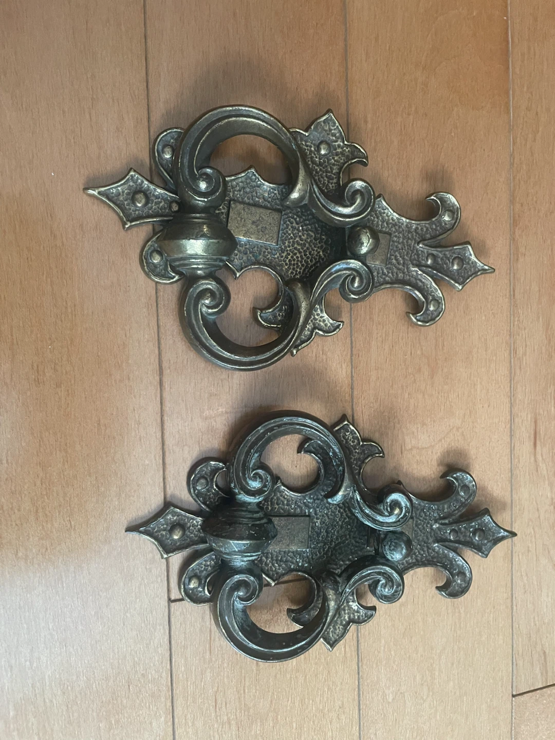 Set of 2 Vintage Brass Drawer Pulls