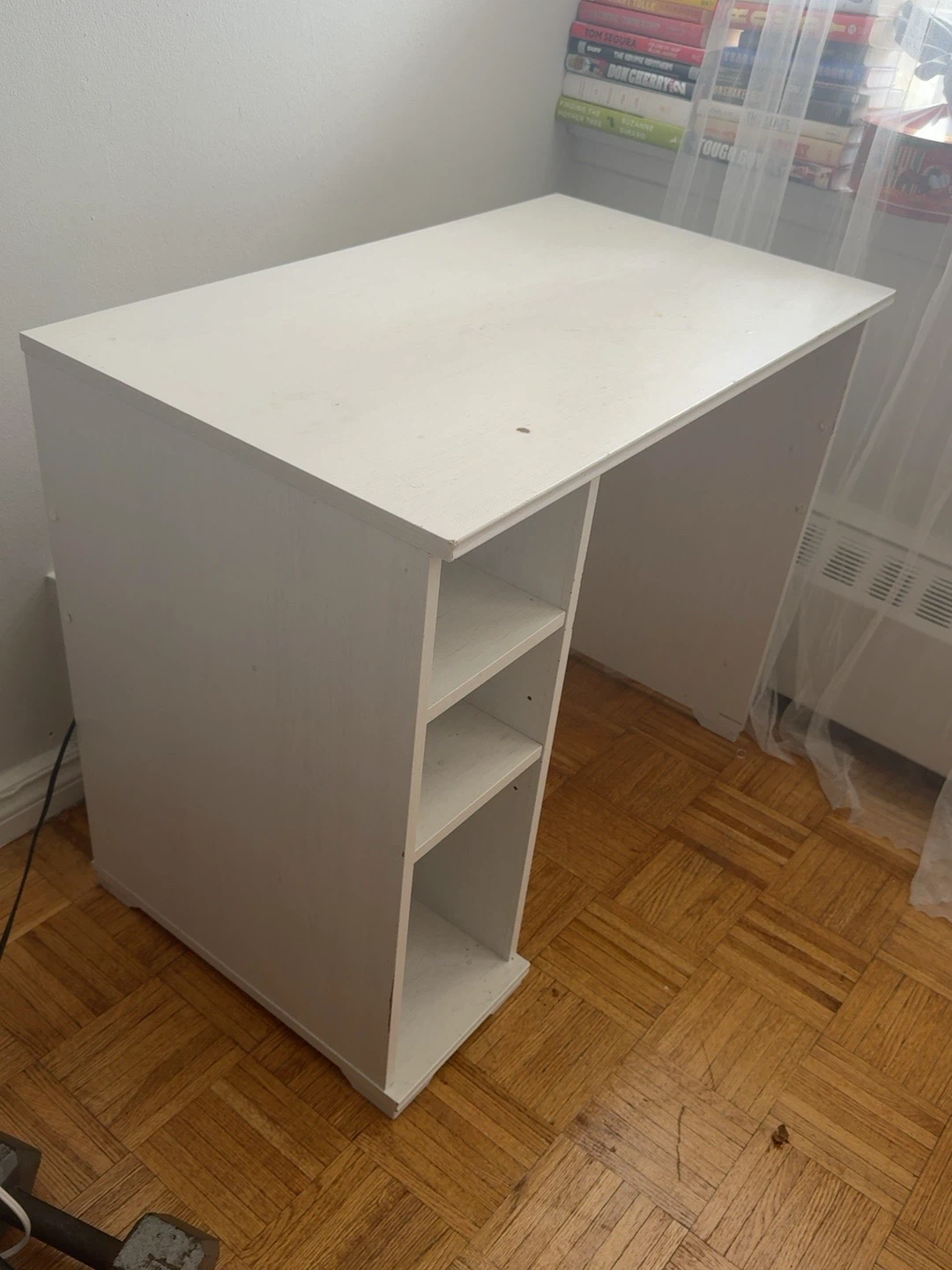 IKEA White Desk with Built-In Shelves