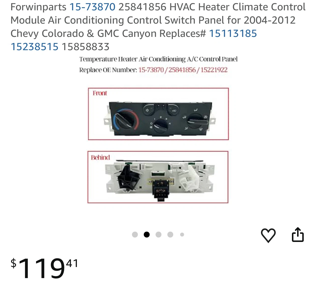 HVAC Heater Climate Control Module for Chevy/GMC - photo 2