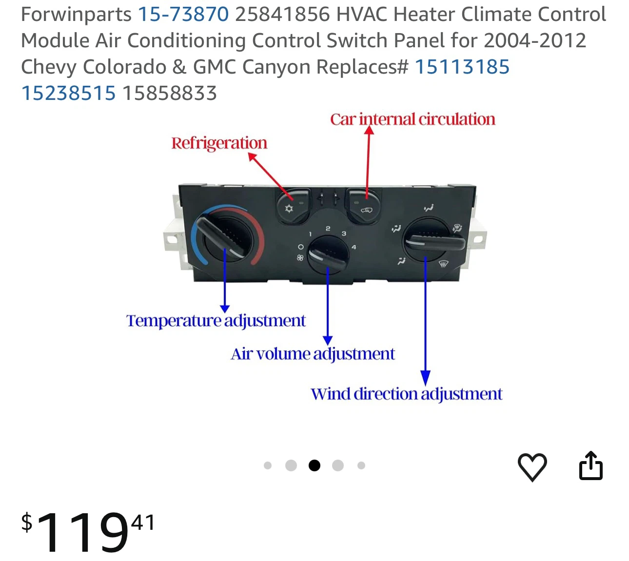 HVAC Heater Climate Control Module for Chevy/GMC - photo 3