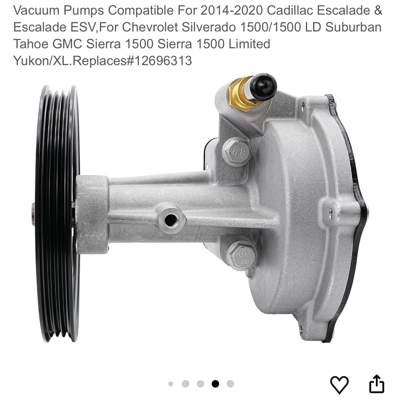 Vacuum Pump for GM Vehicles Replaces 12696313