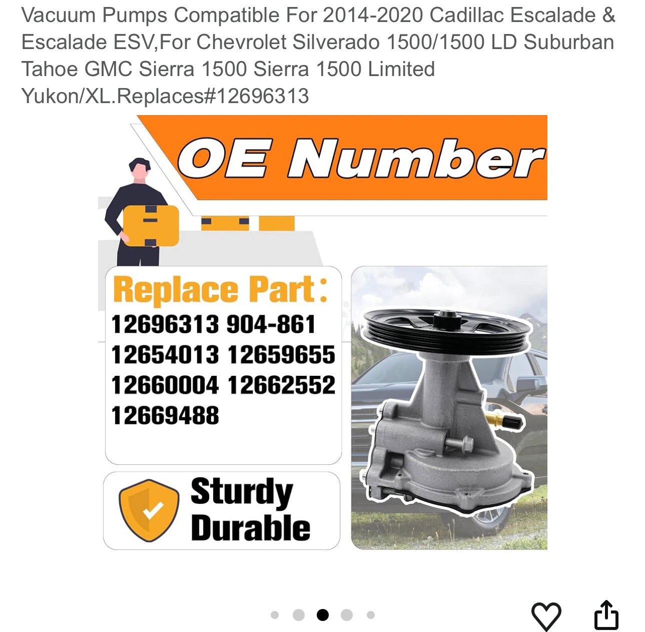 Vacuum Pump for GM Vehicles Replaces 12696313 - photo 4