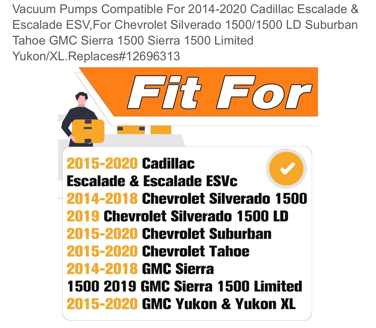 Vacuum Pump for GM Vehicles Replaces 12696313 - photo 5