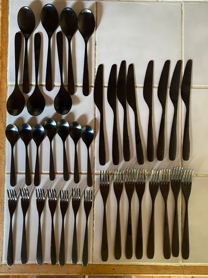 IKEA TILLAGD Cutlery Set, Black - photo 2