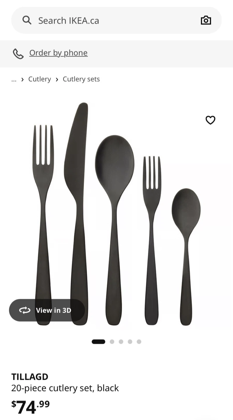 IKEA TILLAGD Cutlery Set, Black - photo 3