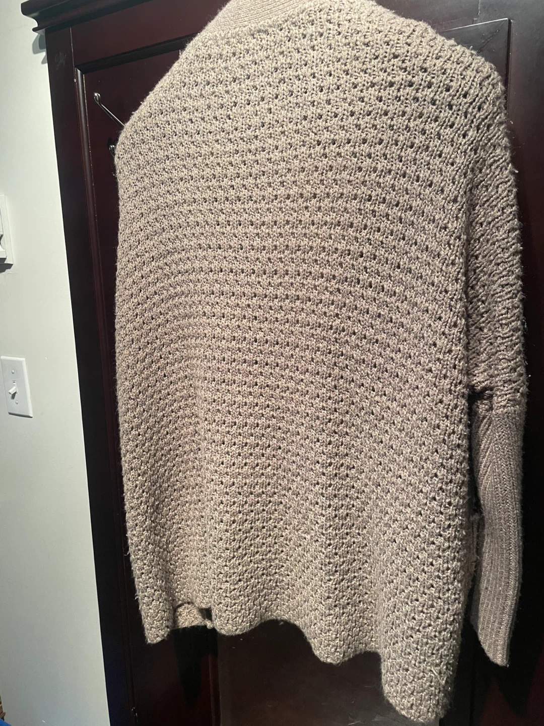 Taupe Open-Front Knit Cardigan - photo 3