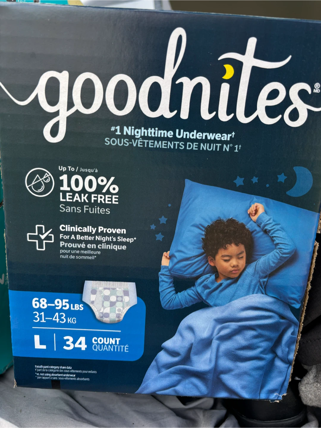 Goodnites Nighttime Underwear Large 34 Count