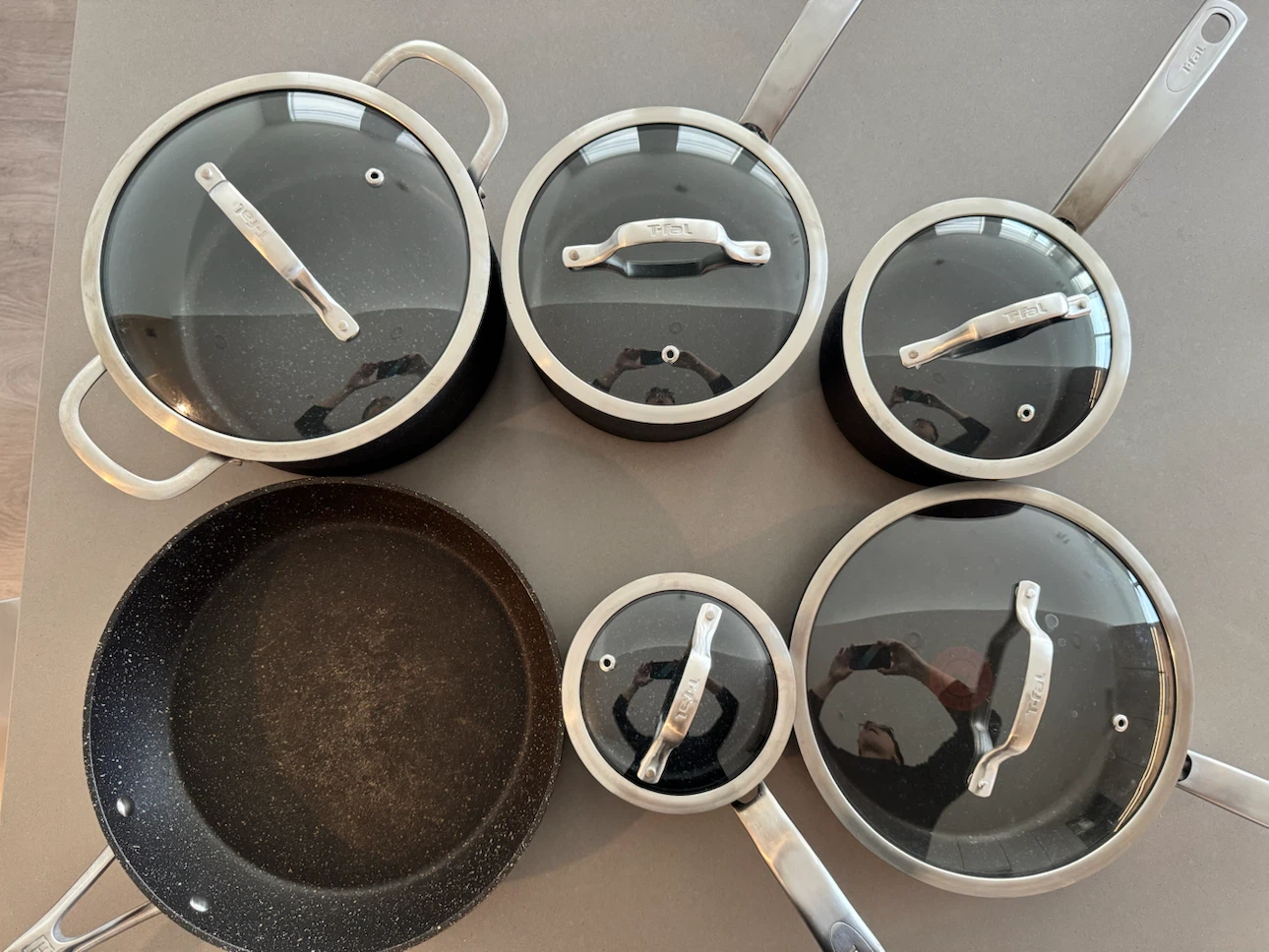 T-fal StoneShield 10pc Cookware Set, Non-Stick with Kitchen rack - photo 2