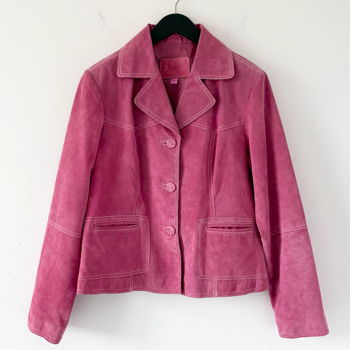 90s Vintage Jessica Pink Genuine Suede Leather Jacket