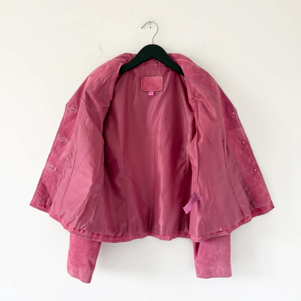 90s Vintage Jessica Pink Genuine Suede Leather Jacket - photo 3