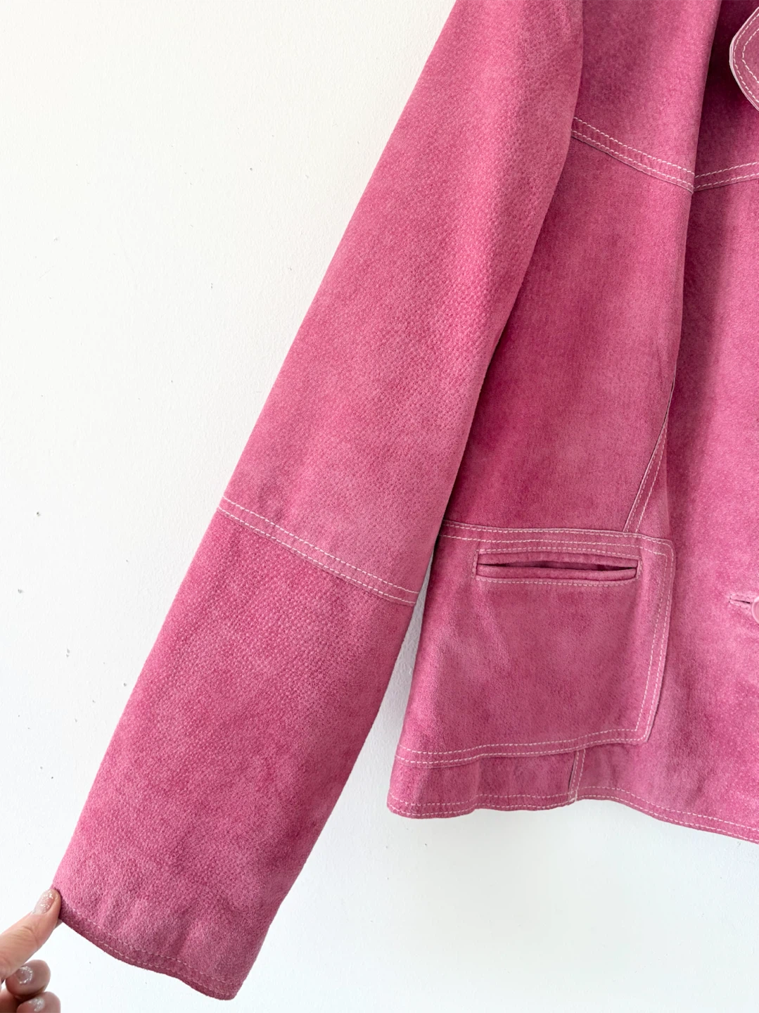 90s Vintage Jessica Pink Genuine Suede Leather Jacket - photo 5