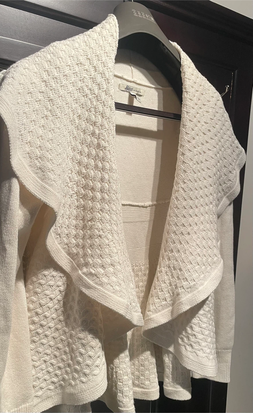 Cream Open-Front Knit Cardigan - photo 3