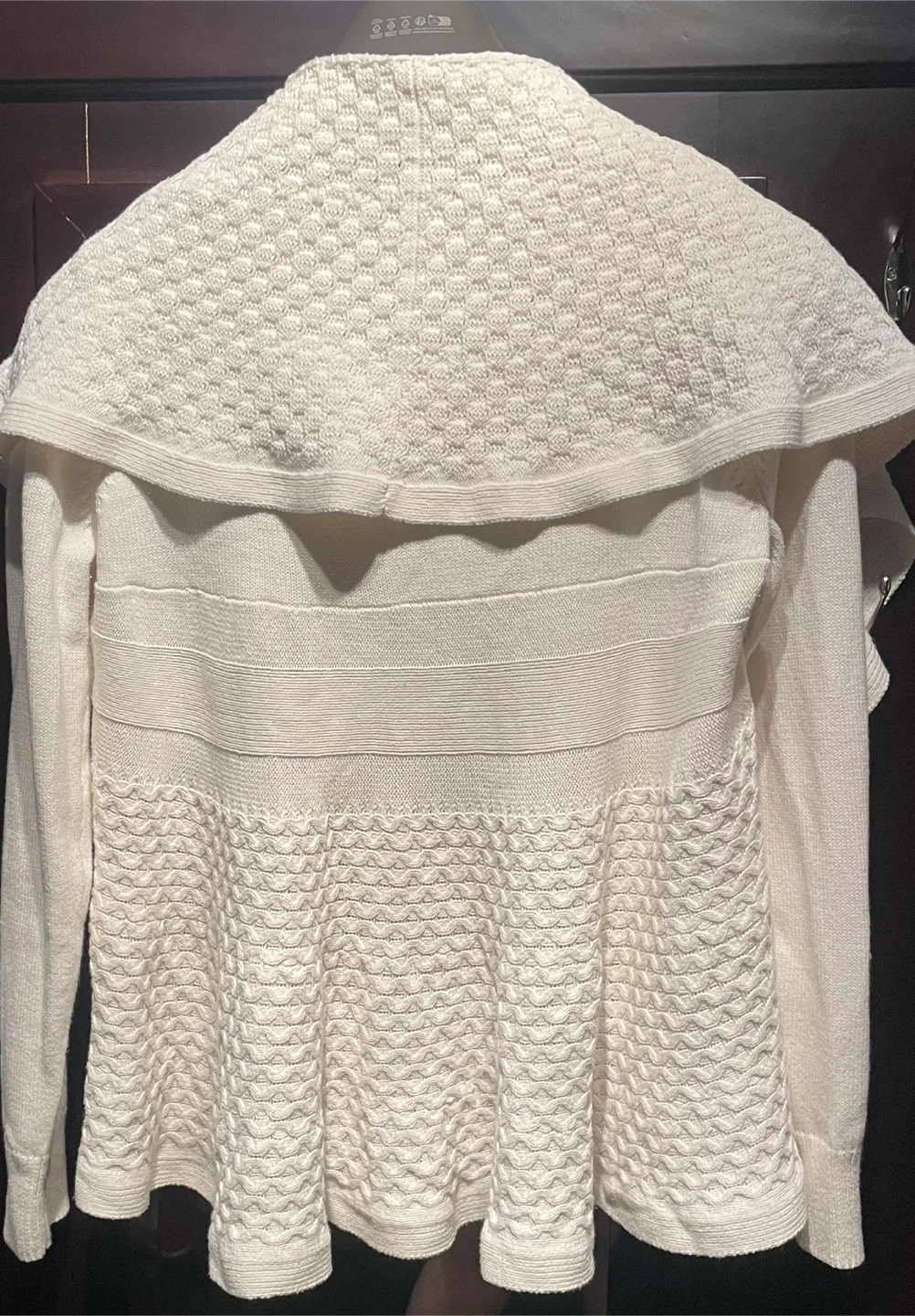 Cream Open-Front Knit Cardigan - photo 5