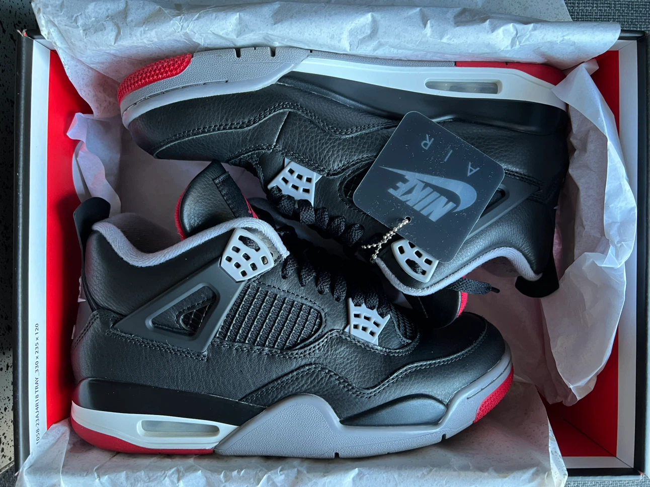 Air Jordan 4 Retro Black/Fire Red-Cement Grey - photo 4