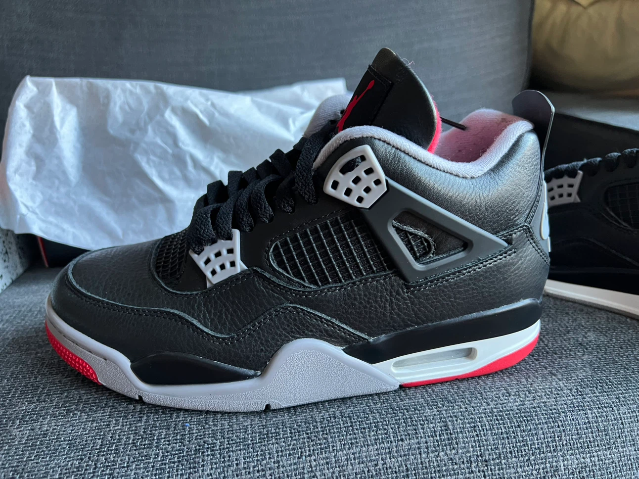 Air Jordan 4 Retro Black/Fire Red-Cement Grey - photo 5
