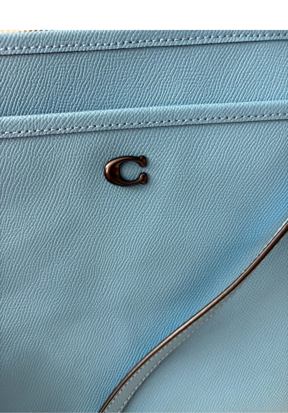 COACH Kitt Crossgrain  Messenger Crossbody- Blue color  CC525 - photo 5