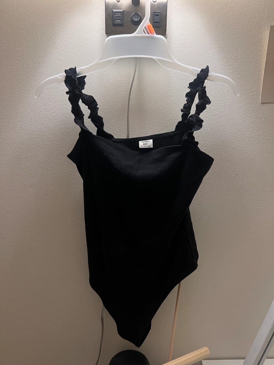 Sunday Black Sleeveless Bodysuit
