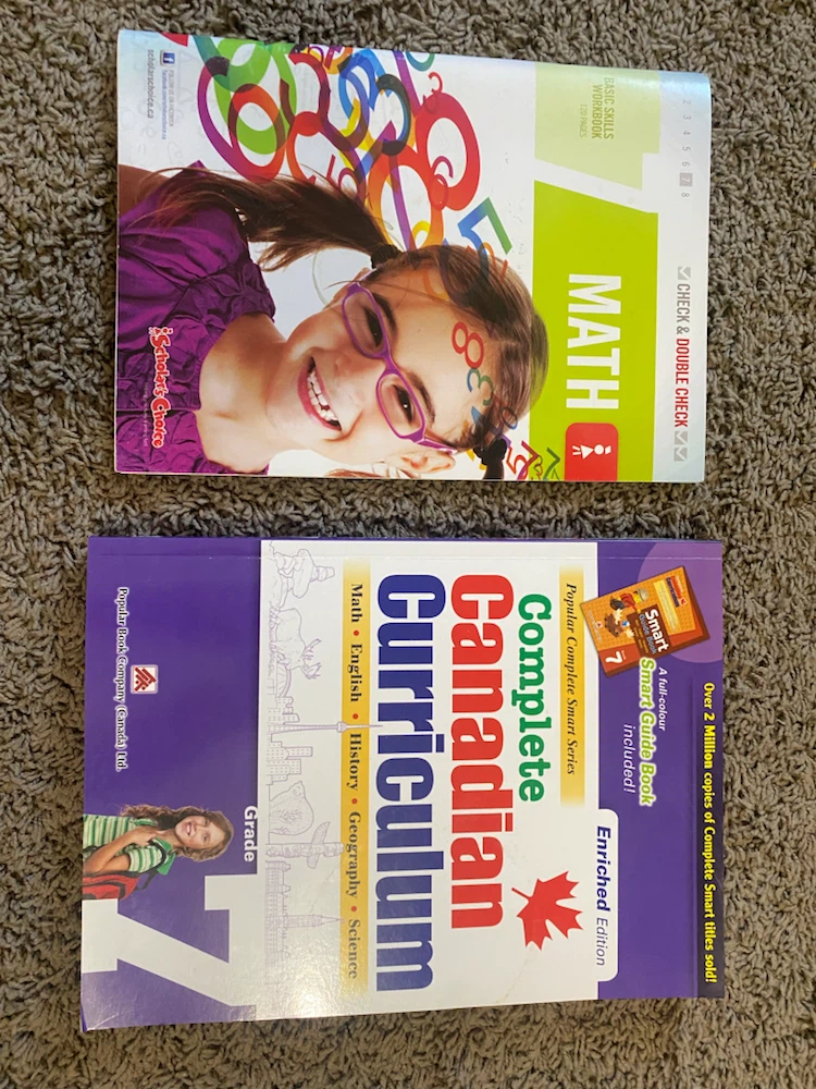 Grade 7 Math and Canadian Curriculum Workbooks