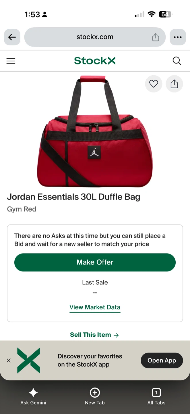 Jordan Essentials 30L Duffle Bag - Gym Red - photo 2