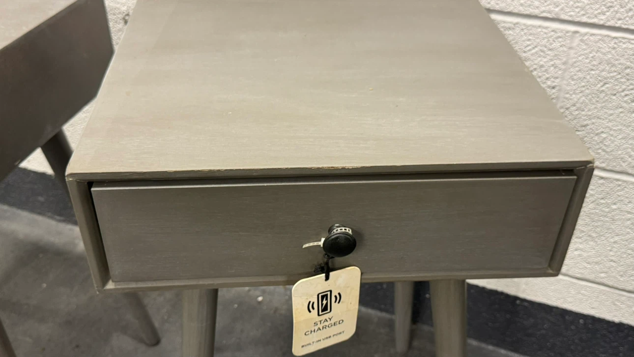 Set of Two Grey Charging Nightstands - photo 3