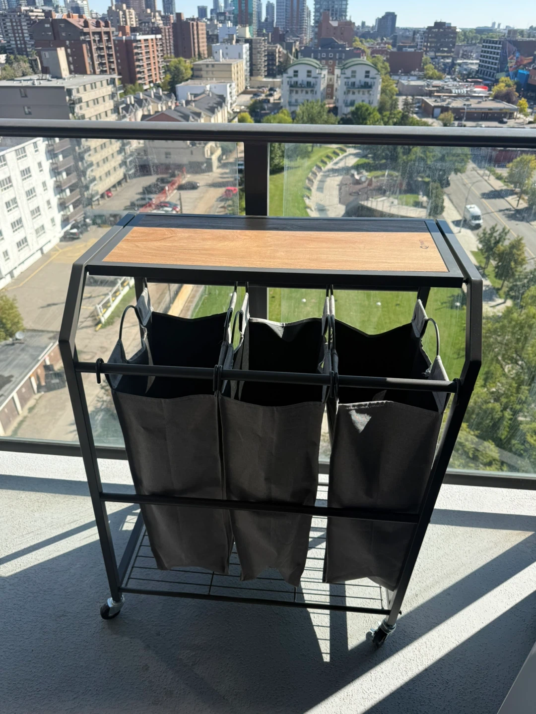 3-Bag Laundry Sorter with Shelf