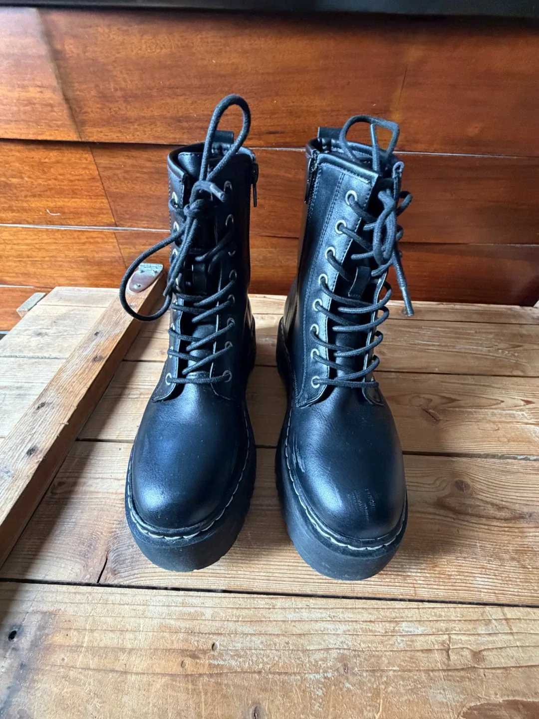 Steve Madden Black Platform Boots