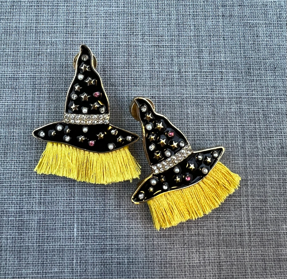 Witch Hat Fringe Earrings