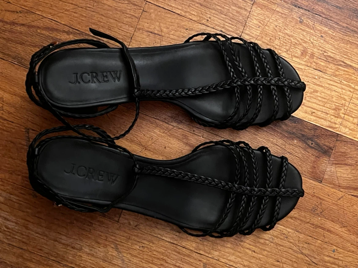 J.Crew Black Braided Heeled Sandals size 10 - photo 2