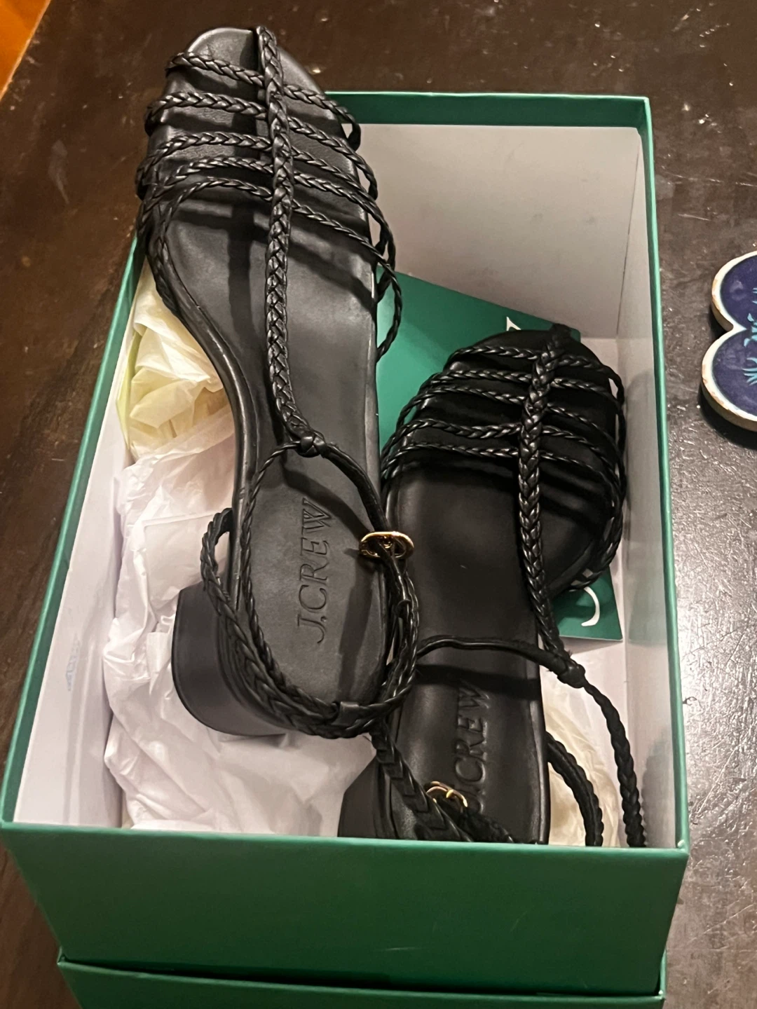 J.Crew Black Braided Heeled Sandals size 10 - photo 4