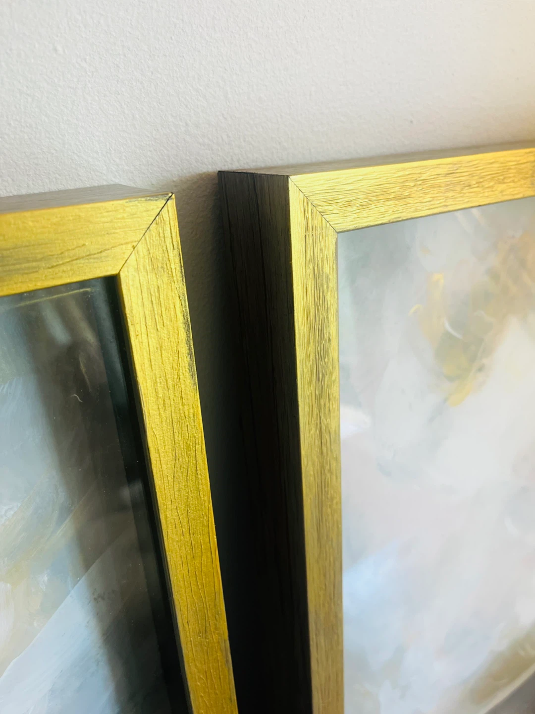 Set of two abstract framed art paintings - photo 3