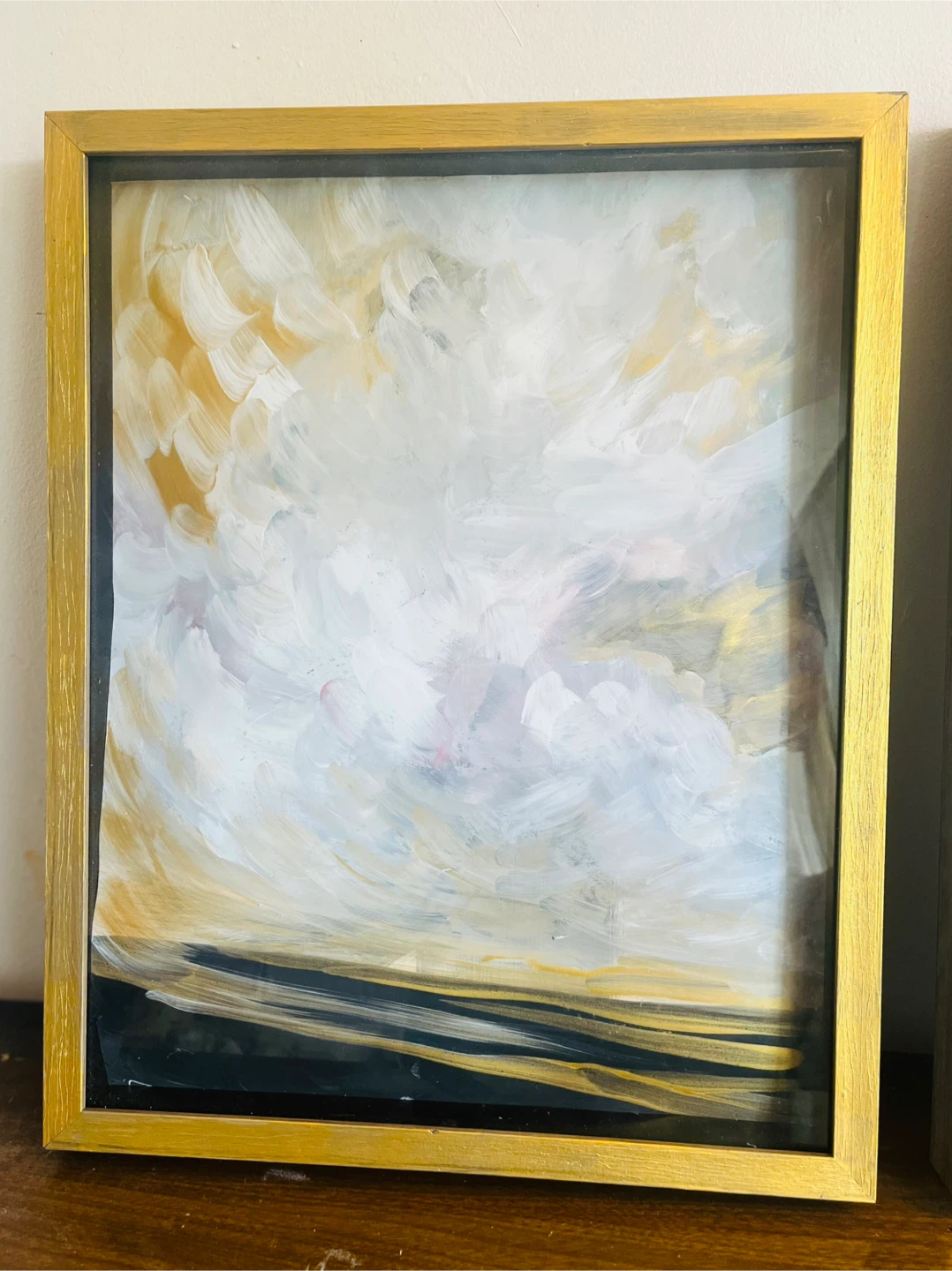 Set of two abstract framed art paintings - photo 4