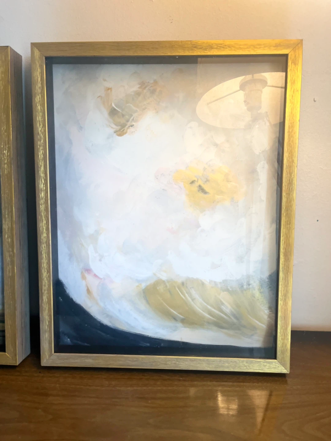 Set of two abstract framed art paintings - photo 5