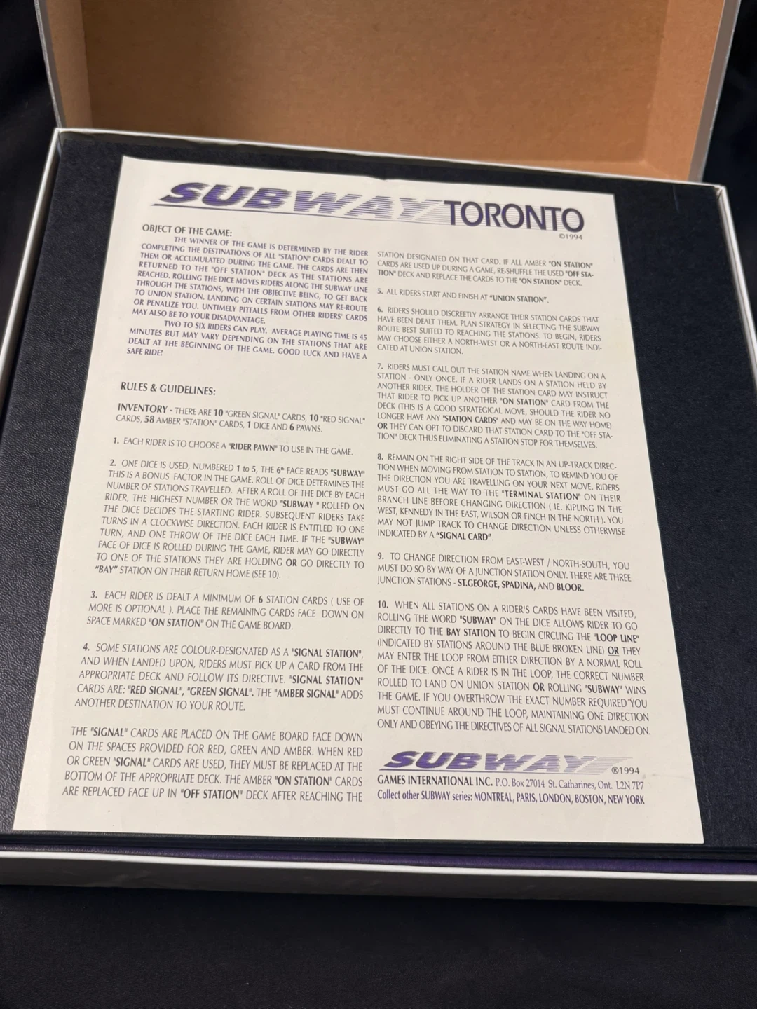 Subway Toronto Board Game - photo 3