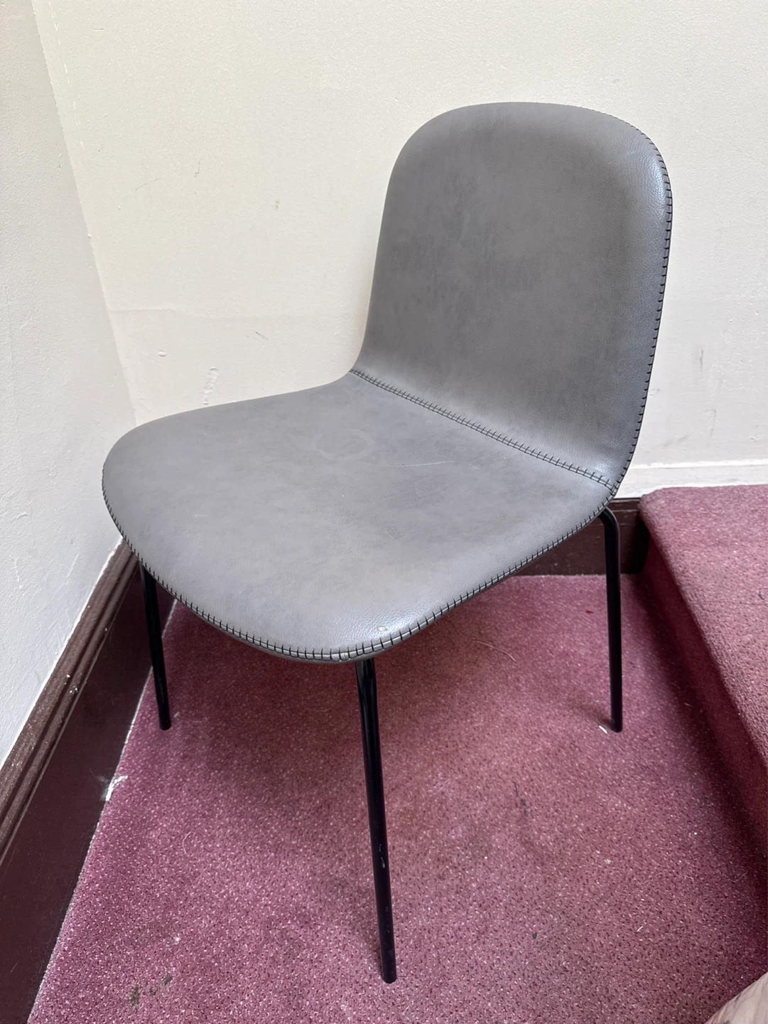Modern Faux Pebble Leather Dining Chair - photo 2