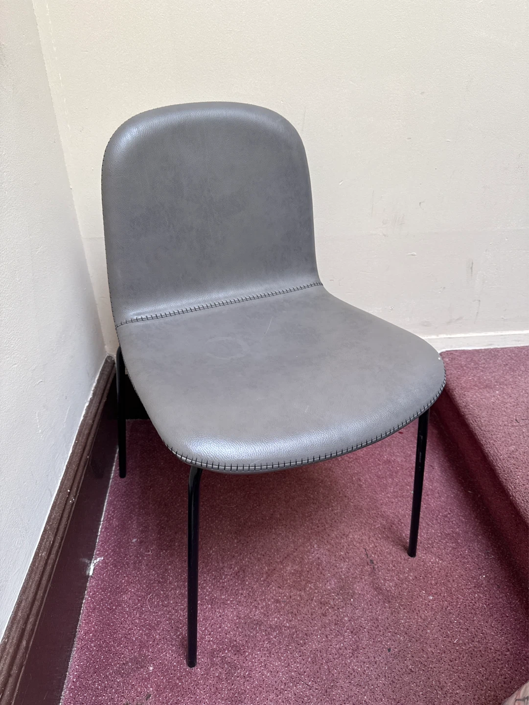 Modern Faux Pebble Leather Dining Chair