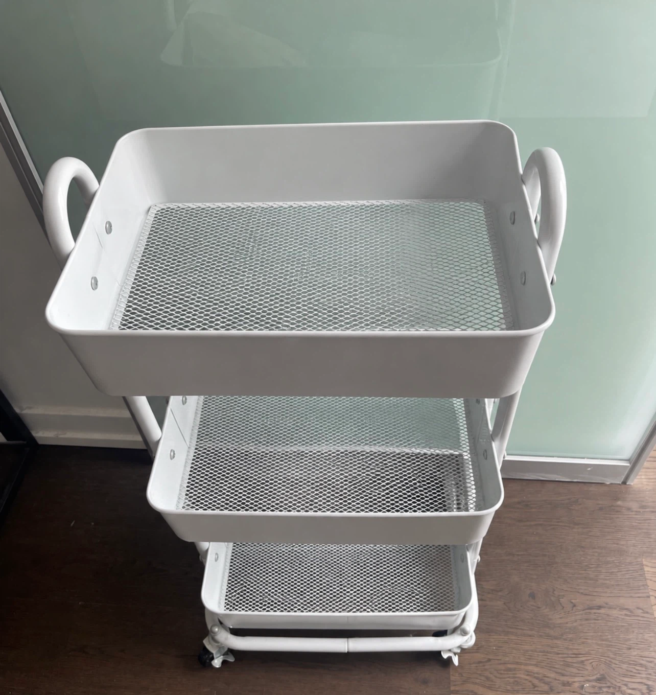 White 3-Tier Rolling Utility Cart