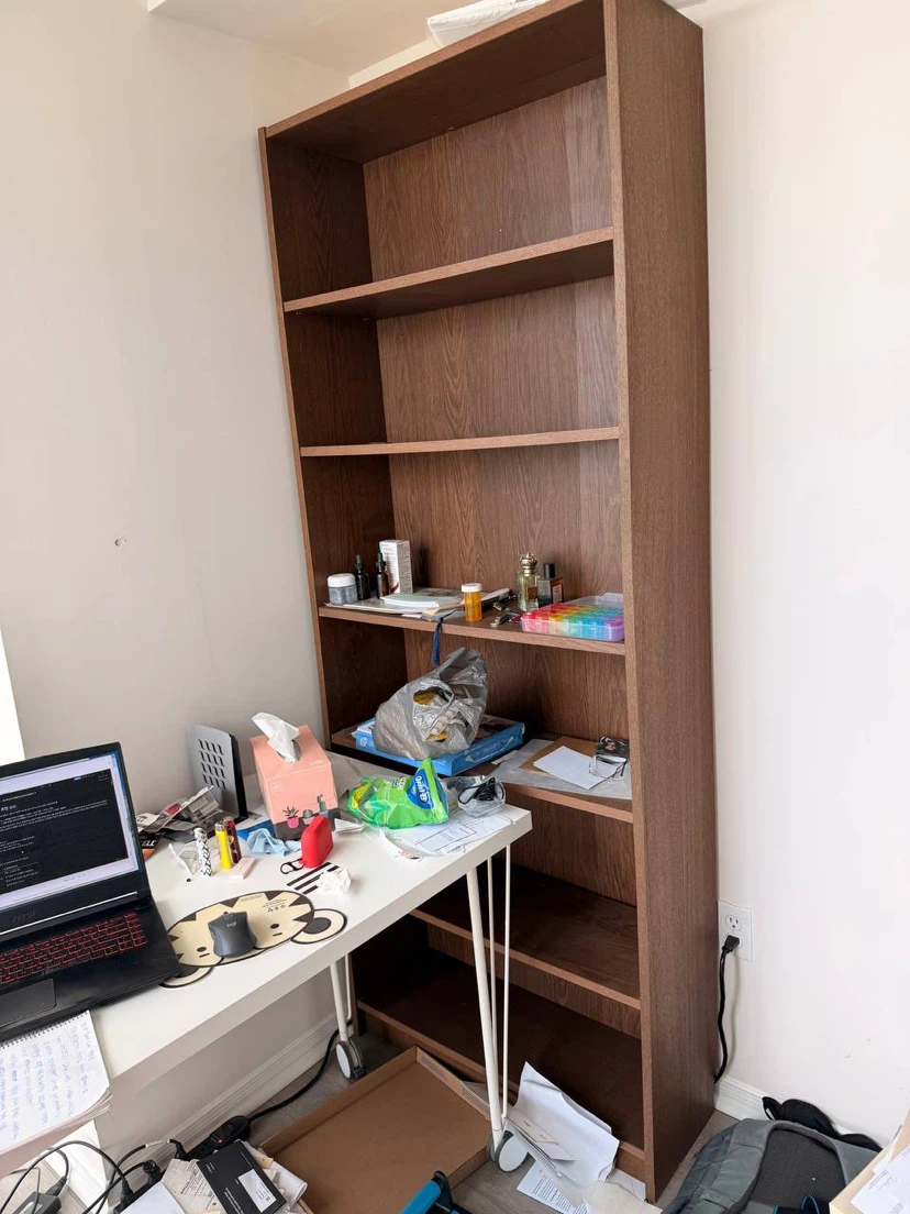 Tall Wooden Bookshelf
