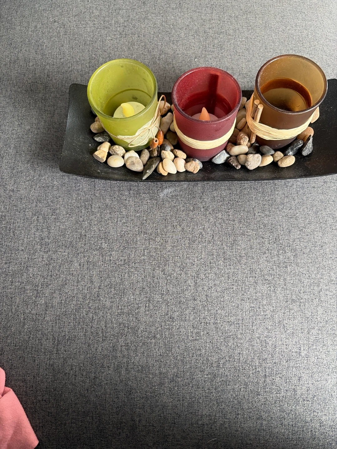 Three piece candle set with tray - photo 2