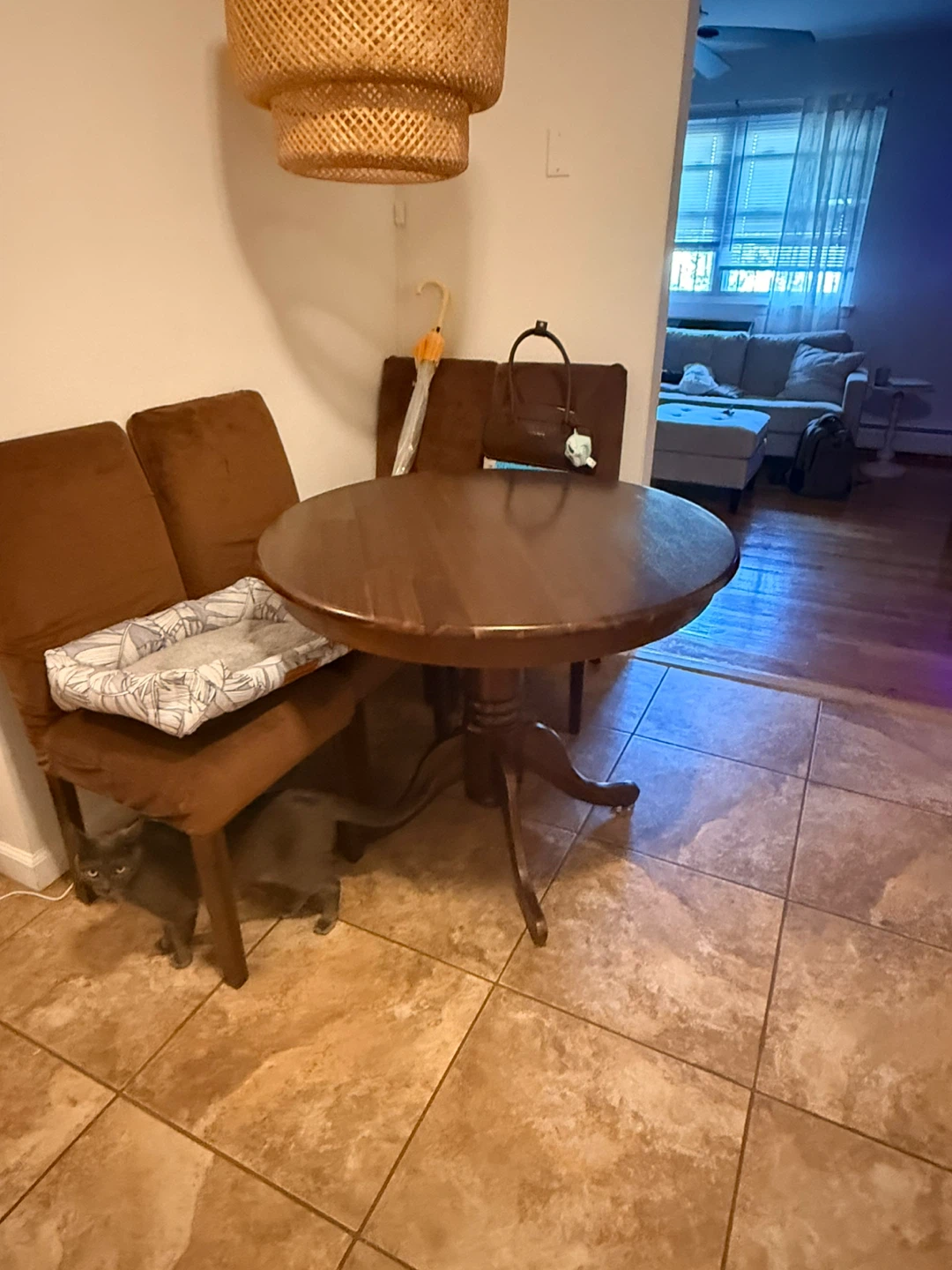 Round Wooden Pedestal Dining Table