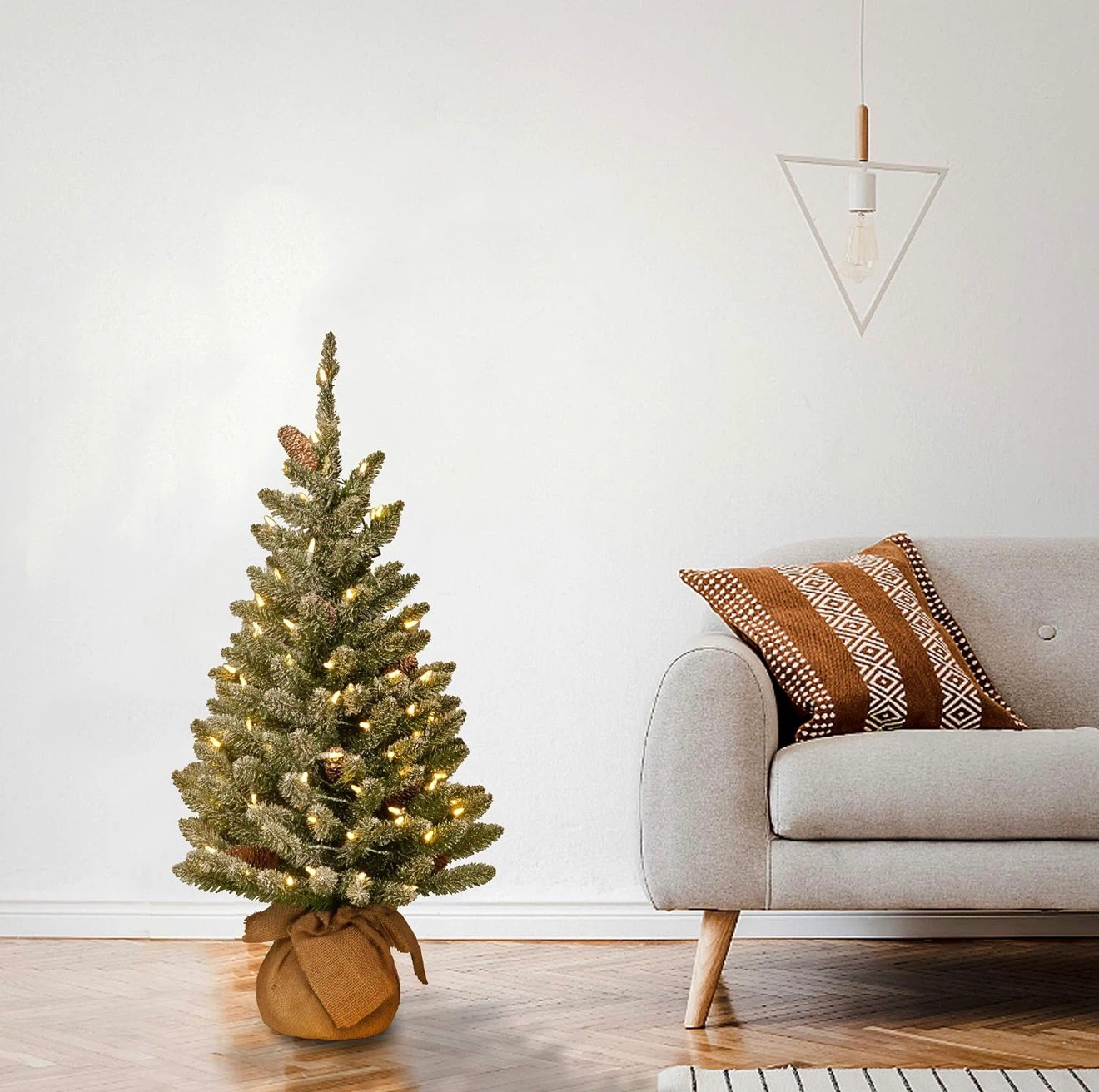 Pre-lit Flocked Tabletop Christmas Tree